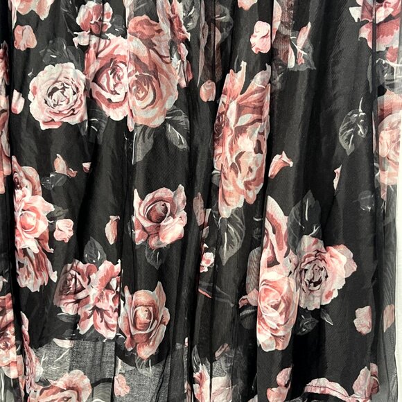 Torrid Floral Rose Elastic Waist Layered Skirt 0 0X 12 - Picture 4 of 5